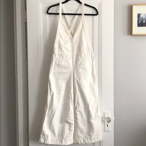 FREE PEOPLE WHITE DENIM OVERALLS
